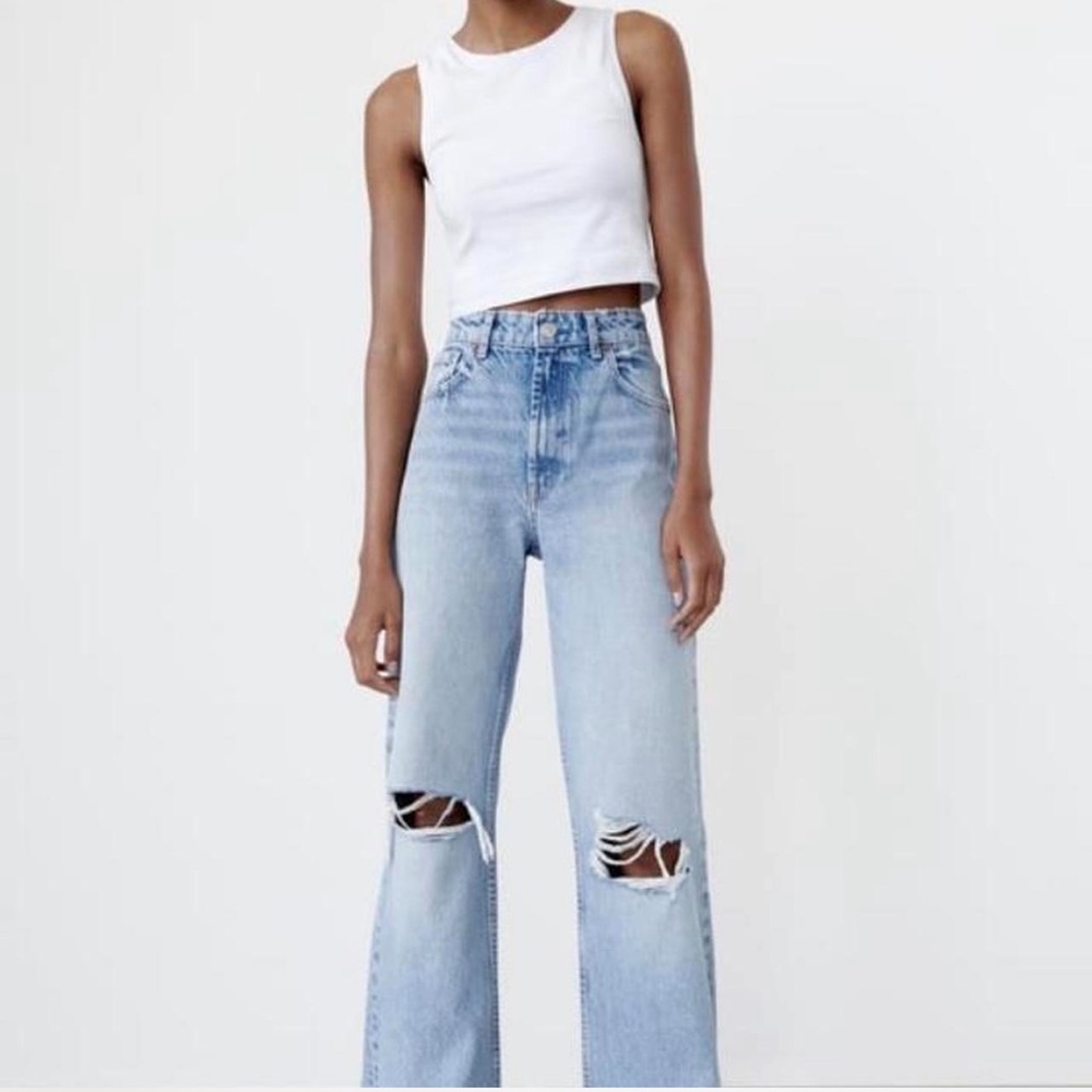Zara Light Blue Flare Jeans